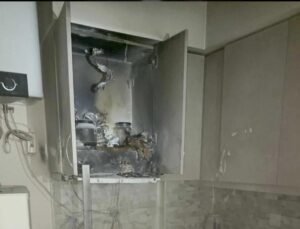 Isparta’da Bir Evin Aspiratörün’den çıkan yangın korkuttu