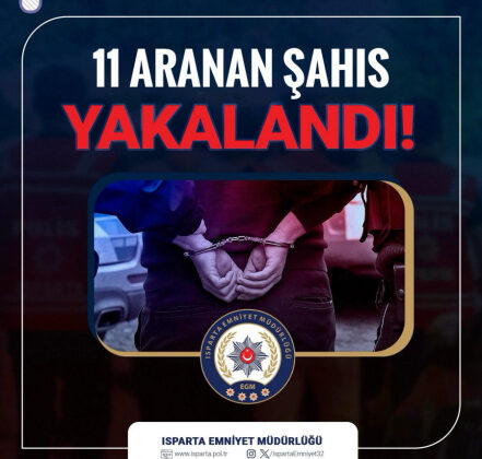 Isparta Emniyeti: Aranan 11 Şahısın Yakalandığını Duyurdu
