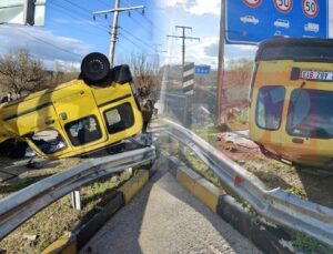 Isparta-Sav Yolunda Takla Atan Otomobilde 2 Kişi Yaralandı