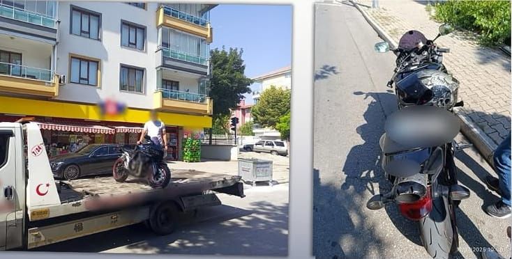 Isparta’da Plakasız ve Abart Egzozlu Motosiklet Trafikten Men Edildi