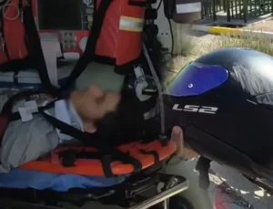 Eğirdir’de Kask Hayat Kurtardı: Genç Motosiklet Sürücüsü Hafif Yaralandı