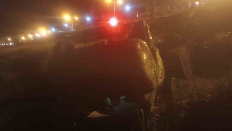 Konya-Isparta Karayolunda Korkutan Kaza: Otomobil Göl Kenarına Uçtu